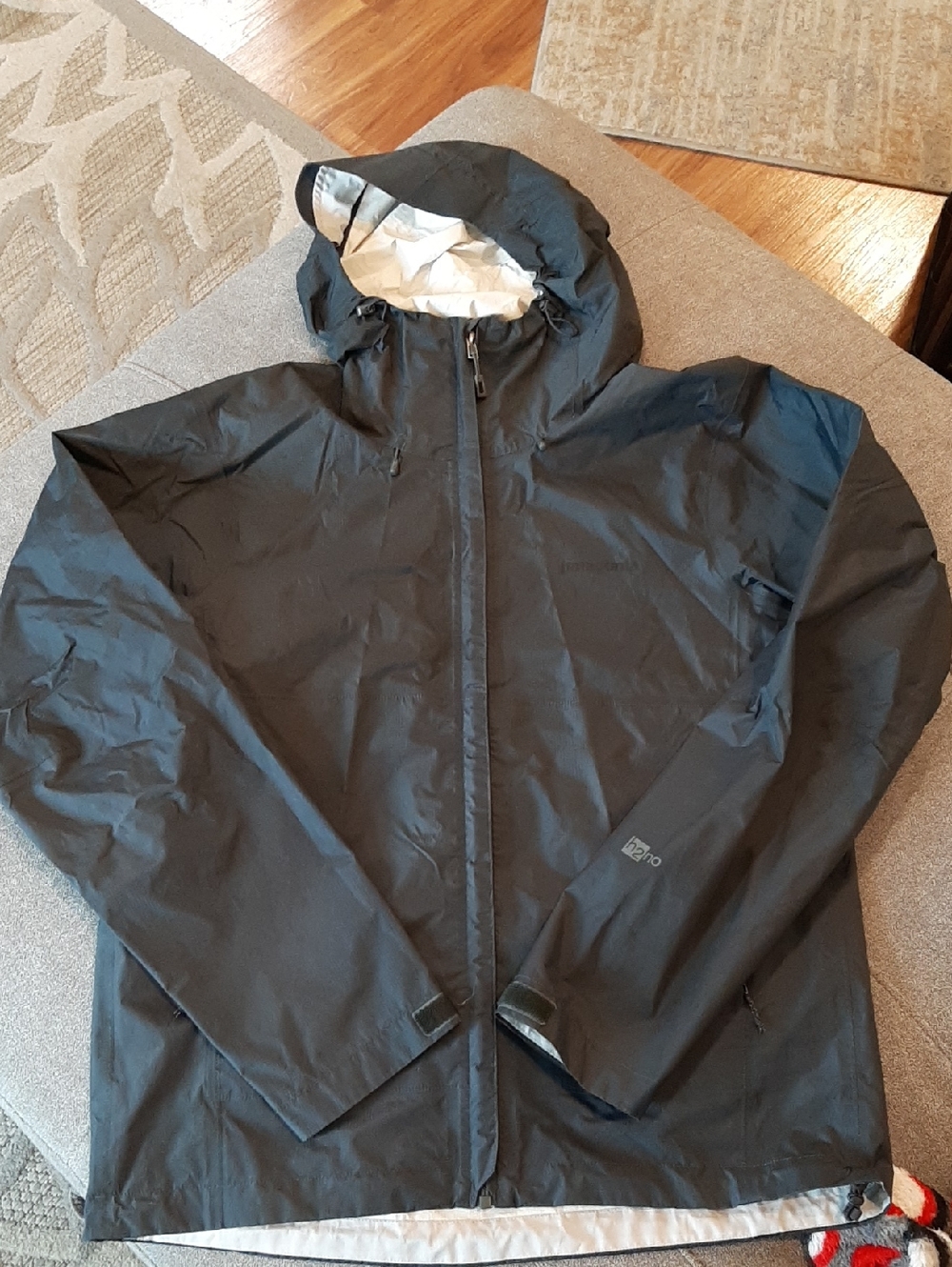 Patagonia Gray Hooded Waterproof Raincoat